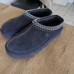 UGG Men's Navy Slip-Ons with Patterned Trim